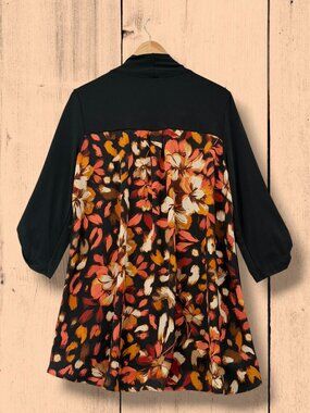 CURE Black‎ Cardigan Orange Autumn Leaf Back 1XL